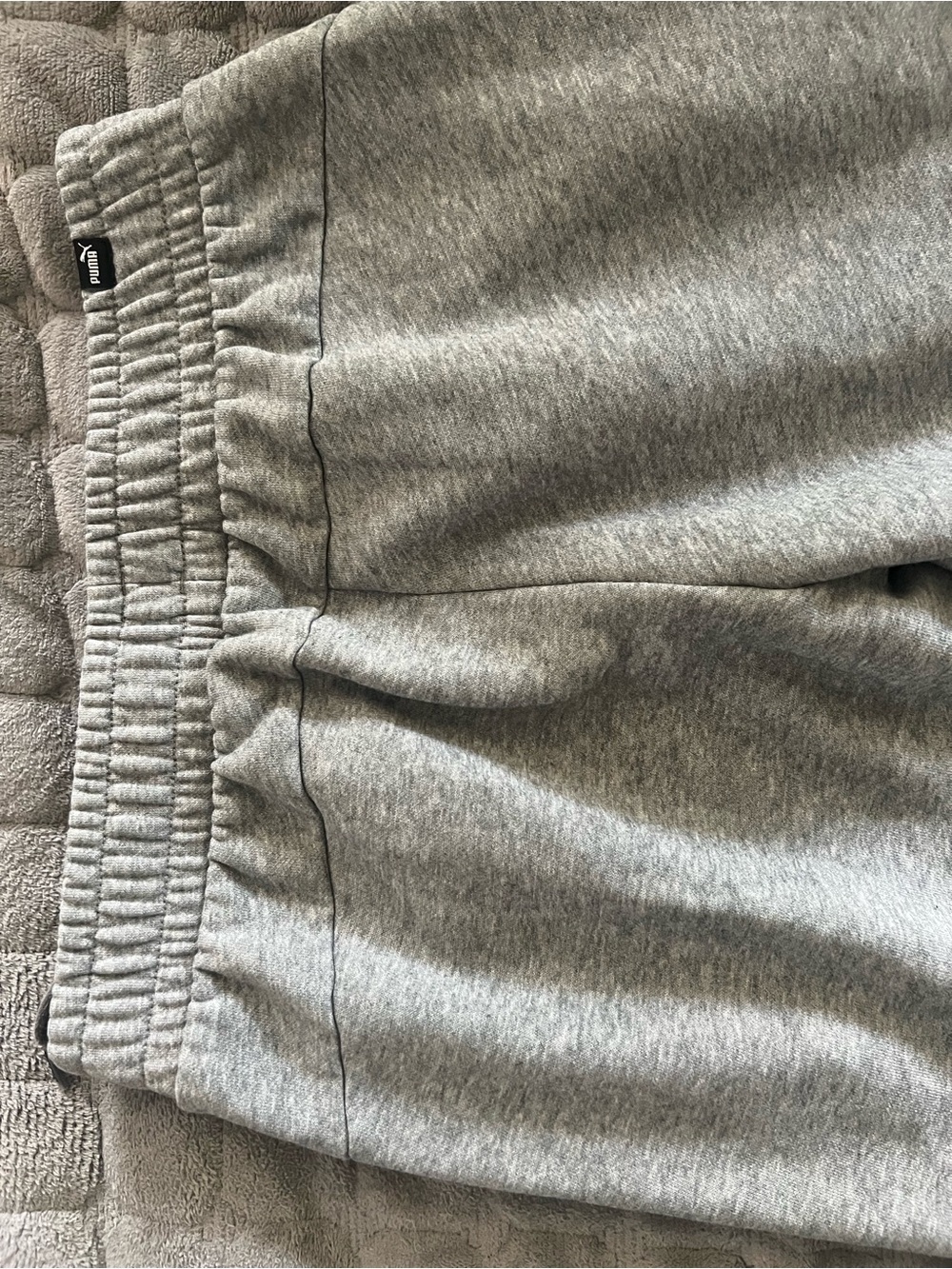 Puma Mens Light Gray Fleece Joggers
